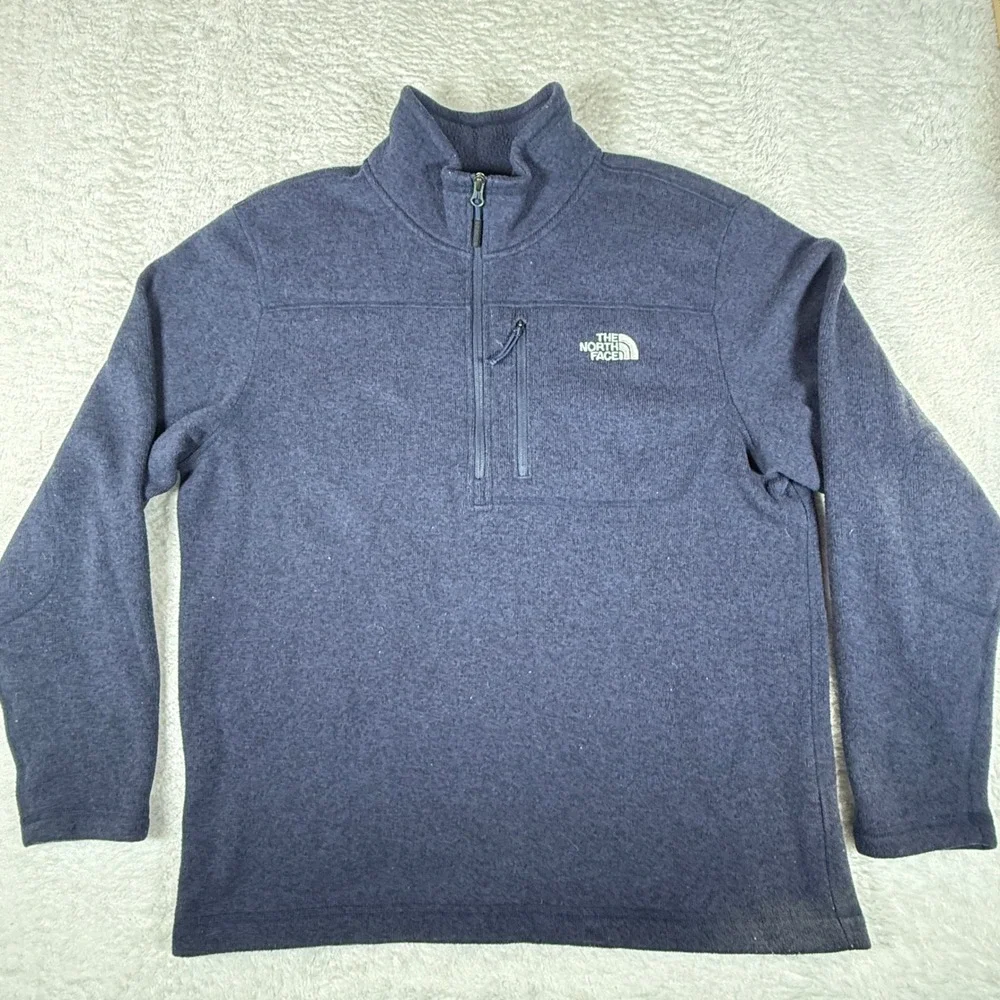 The North Face Gordon Lyons Mens XL Navy Blue 1/4 Zip L/S Fleece Pullover